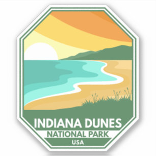Indiana Dunes Nationalpark Minimal Retro Emblem Aufkleber
