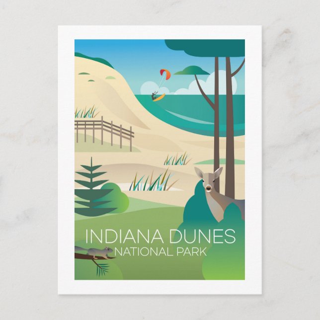 Indiana Dunes Nationalpark Postkarte (Vorderseite)