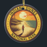 Indiana Dunes Nationalpark Reisen Vintag Keramik Ornament<br><div class="desc">Indiana Dunes Vektorgrafik Design. Der Park ist ein Nationalpark der Vereinigten Staaten,  der sich im Nordwesten Indianas befindet und vom Nationalpark Service verwaltet wird.</div>
