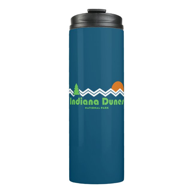 Indiana Dunes Nationalpark Retro Thermosbecher (Vorderseite)