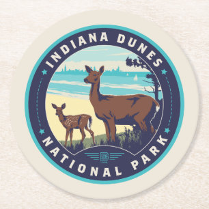 Indiana Dunes Nationalpark Runder Pappuntersetzer
