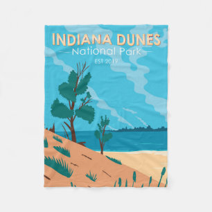 Indiana Dunes Nationalpark Vintag Fleecedecke