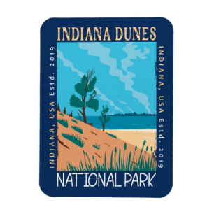 Indiana Dunes Nationalpark Vintag gefährdet Magnet