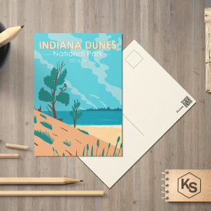 Indiana Dunes Nationalpark Vintag Postkarte