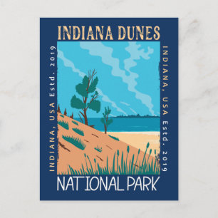 Indiana Dunes Nationalpark Vintage abgenutzt Postkarte