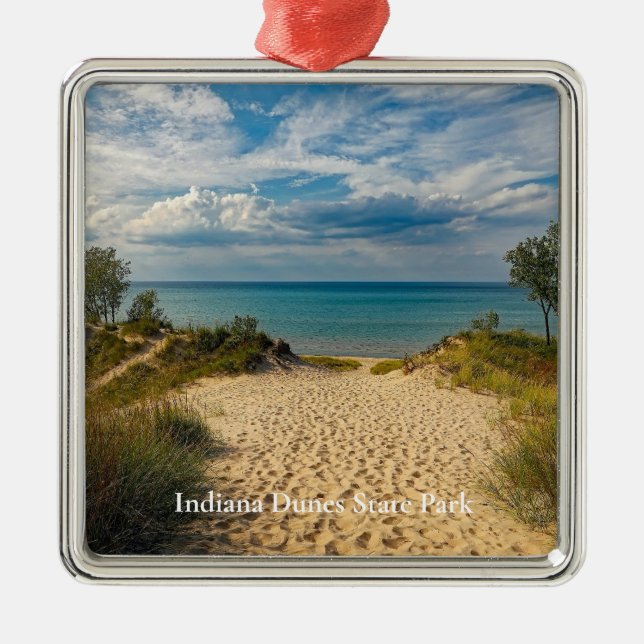 Indiana Dunes Staat Park Ornament Aus Metall (Vorne)
