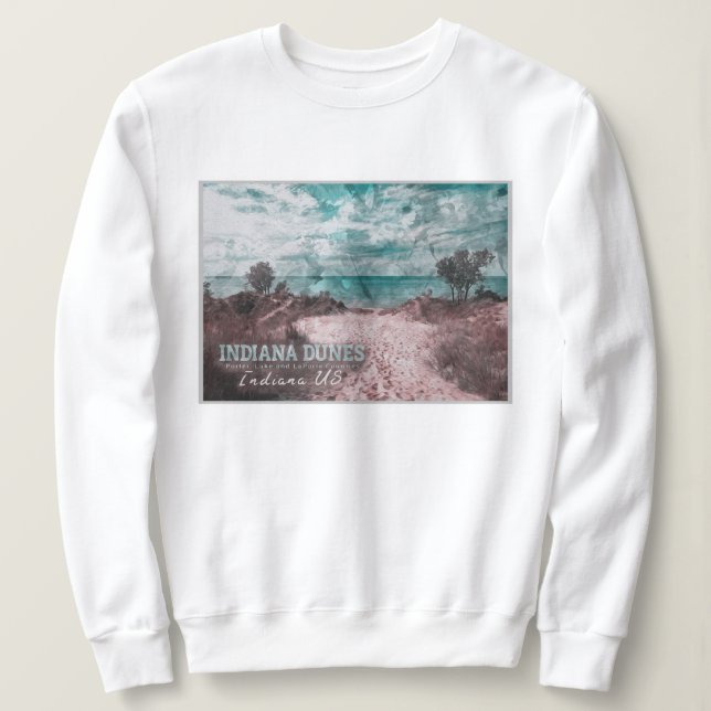 INDIANA DUNES WATERCOLOR - INDIANA VEREINIGTE STAA SWEATSHIRT (Design vorne)