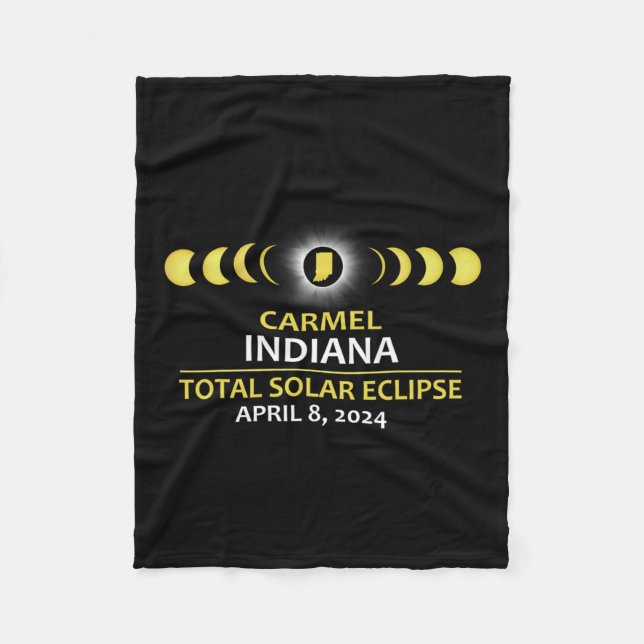 Indiana Eclipse 2024 Totale Sonnenfinsternis  Fleecedecke (Vorderseite)
