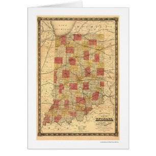 Indiana-Eisenbahn-Zug-Karte 1858