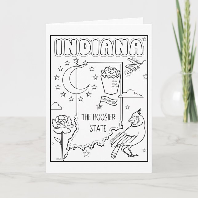 Indiana-Farbkollage Feiertagskarte (Vorderseite)