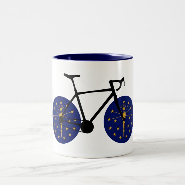 Indiana Flag Cycling Zweifarbige Tasse (Mittel)