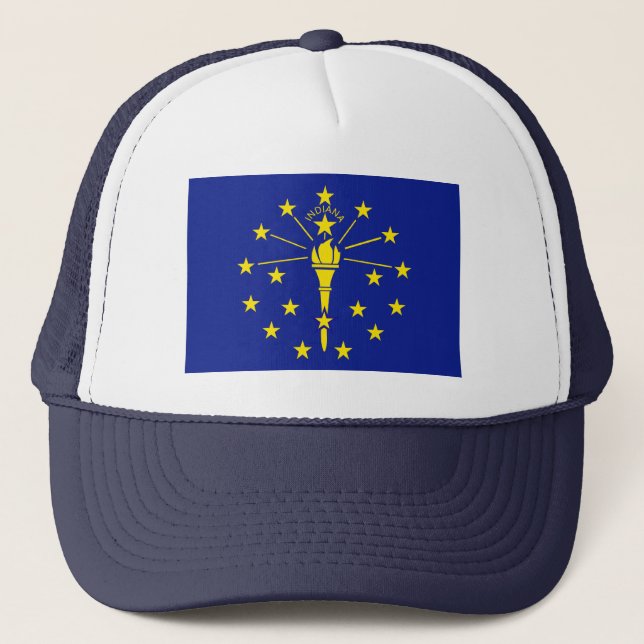 Indiana Flag Hat Truckerkappe (Vorderseite)