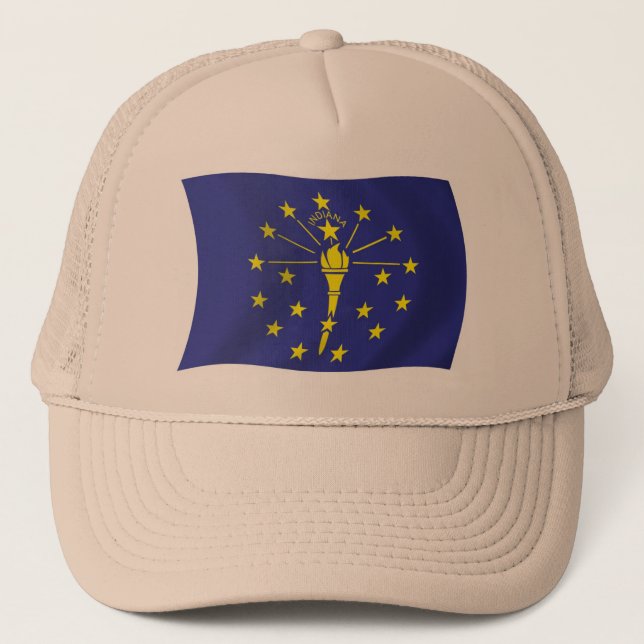 Indiana Flag Hat Truckerkappe (Vorderseite)