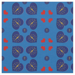 Indiana Flag & Indiana Hearts mode Fabric / USA Stoff