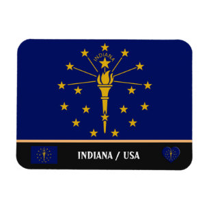 Indiana Flag & Indiana Staat /travel America Magnet