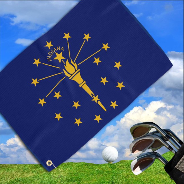 Indiana Flag & Indiana Staat USA Golf / Sportfans Golfhandtuch (Von Creator hochgeladen)