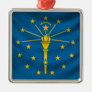 Indiana-Flagge Silbernes Ornament