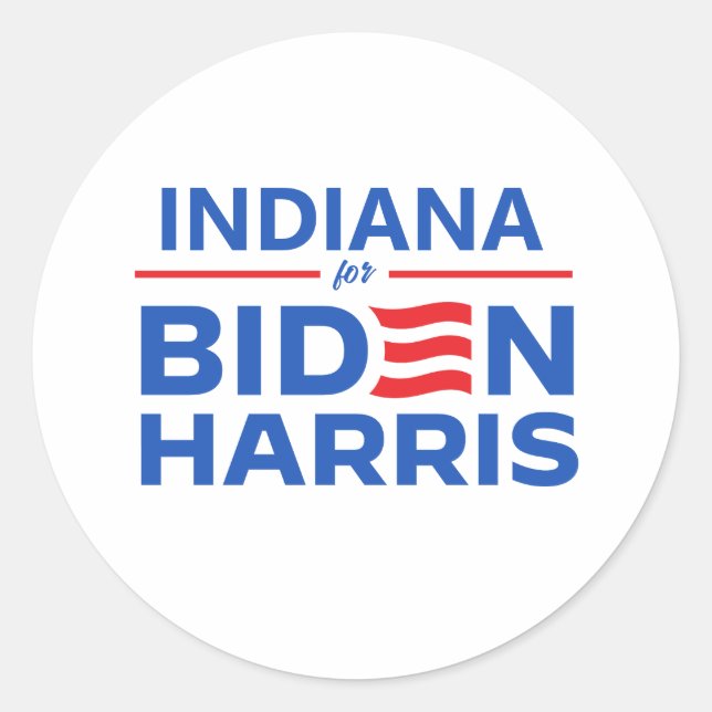 Indiana für Biden Harris Runder Aufkleber (Vorderseite)