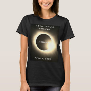 INDIANA Gesamte Sonnenfinsternis 8. April 2024 T-Shirt