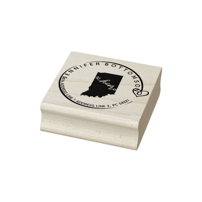 Indiana Heimat Map Gummistempel (Stempel)