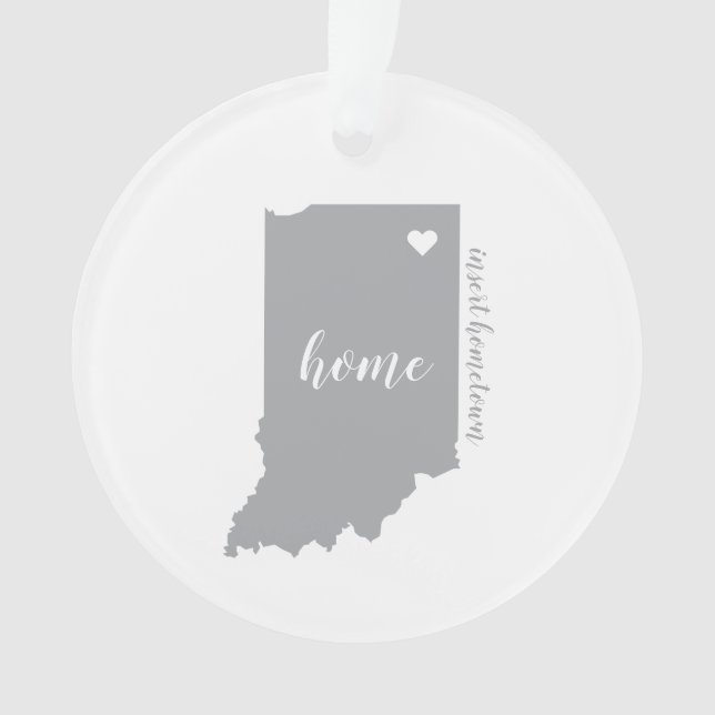 Indiana Heimat Personalisiert Ornament (Vorderseite)