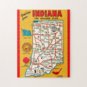 Indiana Hoosier Karte Puzzle