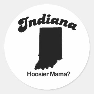 Indiana - Hoosier Mama Runder Aufkleber