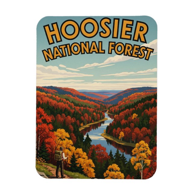 Indiana Hoosier National Forest Travel Magnet (Vertikal)