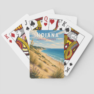 Indiana Illustration Reise Kunst Vintage Spielkarten
