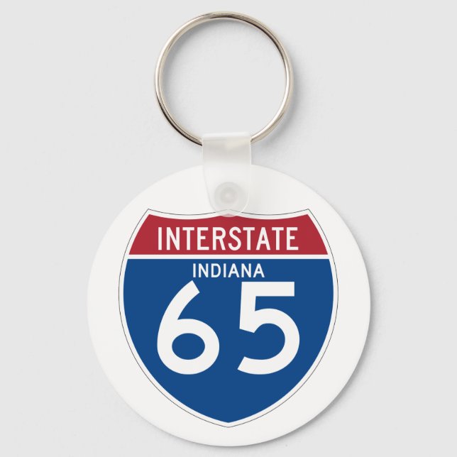 Indiana in I-65 Interstate Highway Shield - Schlüsselanhänger (Vorderseite)