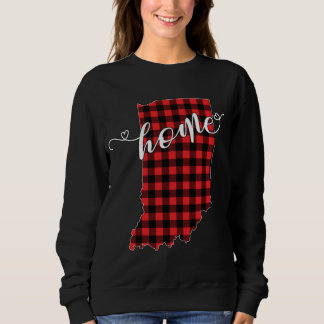 Indiana IN Staat Kontur Zuhause Winter Red Buffalo Sweatshirt