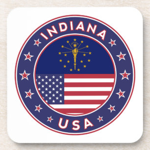 Indiana, Indiana t-shirt, Indiana sticker, Getränkeuntersetzer
