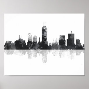 INDIANA, INDIANAPOLIS SKYLINE POSTER