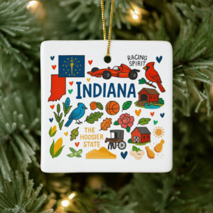 Indiana Individueller Familienausflug Weihnachten Keramikornament