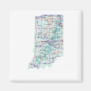 Indiana Interstate Map Magnet