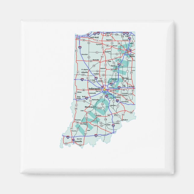 Indiana Interstate Map Magnet (Vorne)