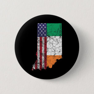 Indiana - Irisch-Amerikanische Flagge St. Patrick' Button