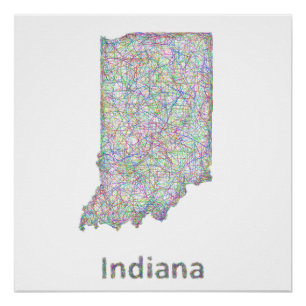 Indiana-Karte Poster