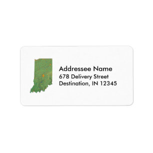 Indiana-Karten-Adressen-Etikett Adressaufkleber
