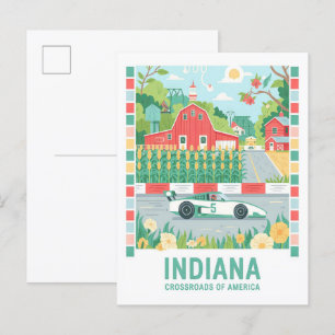 Indiana Kreuzung Amerikas Sommer Reise Postkarte