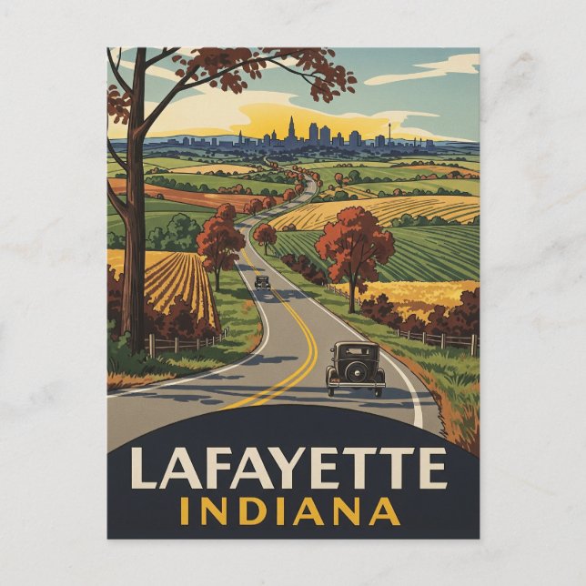 Indiana Lafayette Travel Postkarte (Vorderseite)