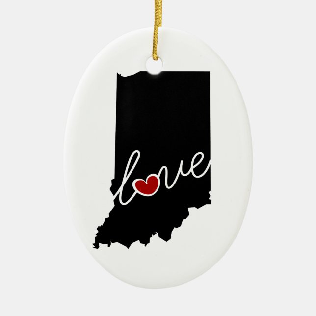 Indiana Liebe!  Geschenke für IN-Liebhaber Keramikornament (Vorne)