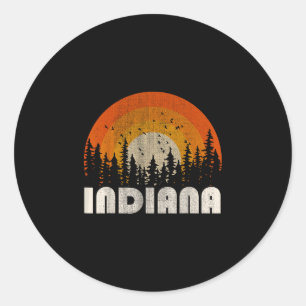 Indiana - lustige Natur Vintage Wandern 60er 70er Runder Aufkleber