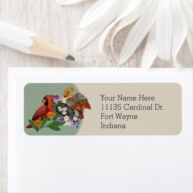 Indiana Nordische Kardinäle mit einheimischen Pfla (Insitu)