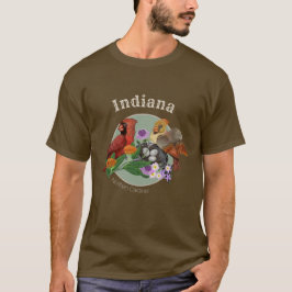 Indiana Nordische Kardinäle mit einheimischen Pfla T-Shirt