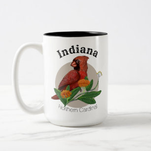Indiana Nordische Kardinäle mit einheimischen Pfla Zweifarbige Tasse