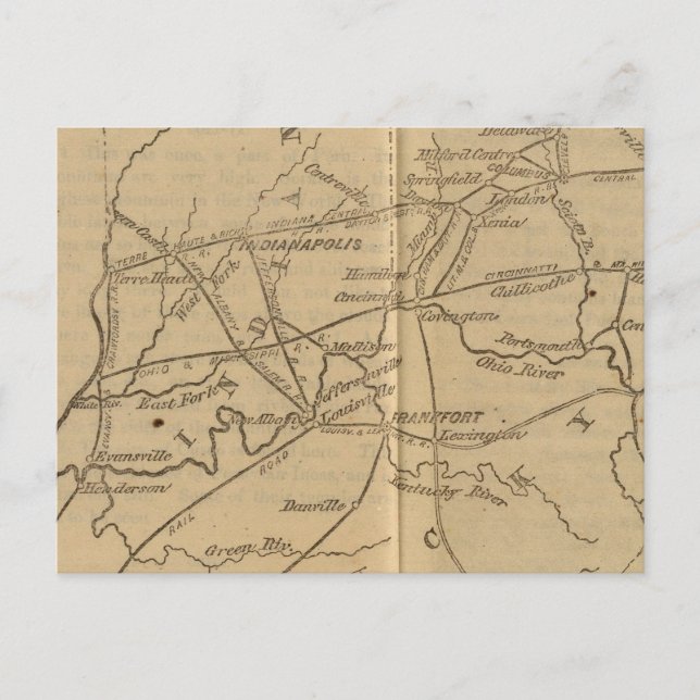 Indiana, Ohio, Kentucky Postkarte (Vorderseite)