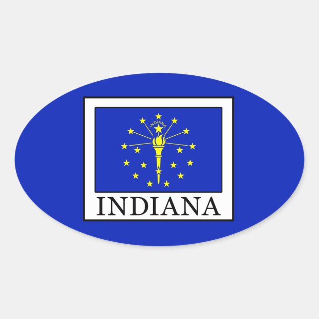 Indiana Ovaler Aufkleber (Vorderseite)
