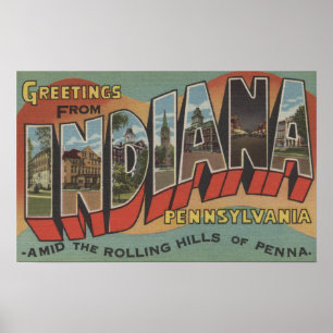 Indiana, Pennsylvania - Große Buchstabenszenen Poster