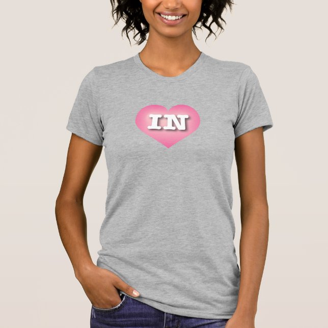 Indiana Pink Fade Heart - I Liebe IN T-Shirt (Vorderseite)